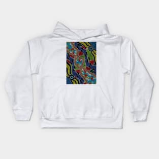 Aboriginal Art - Walking The Land 2 Kids Hoodie